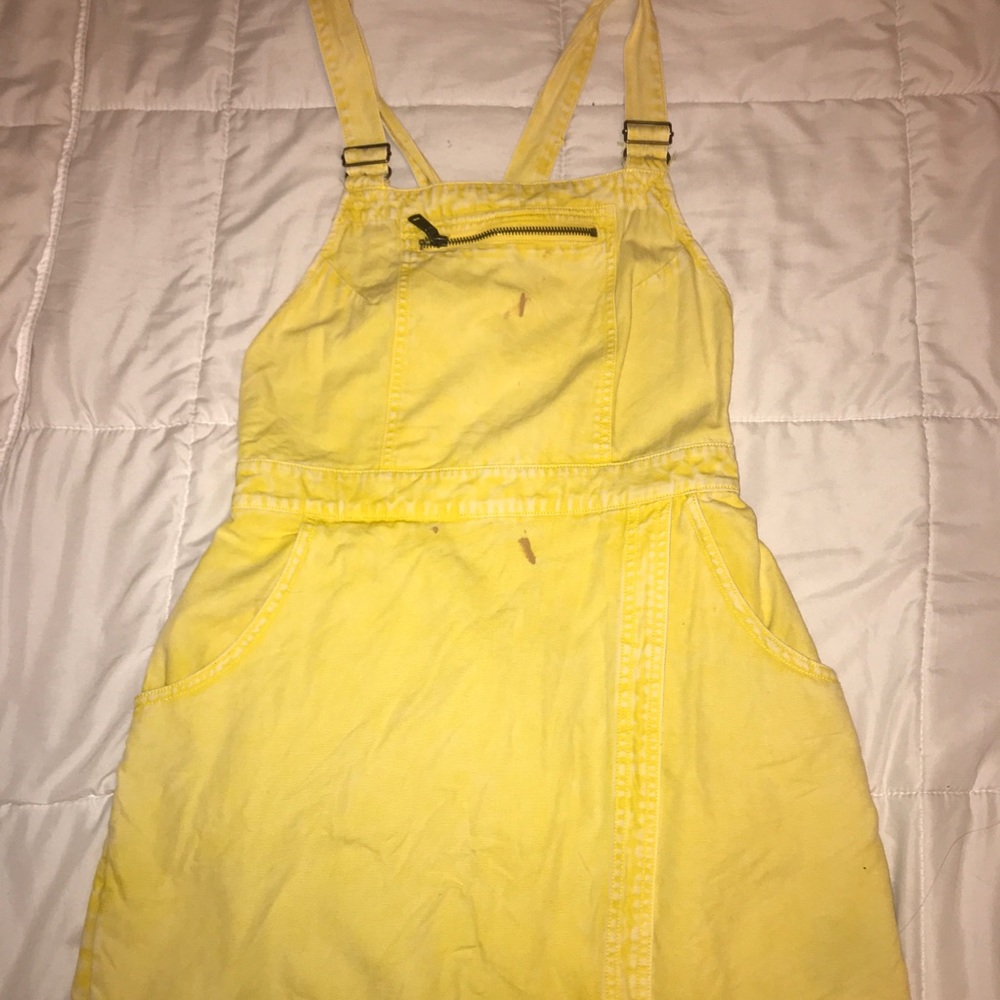 Yellow overall dress
